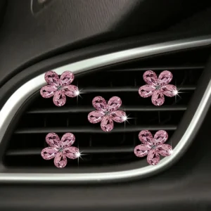 Shiny Crystal Flower Car Air Vent Clips Bling Rhinestone Auto Outlet Decor Universal Car Interior Ornament Accessories