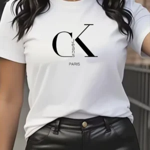 Summer luxury brand fashion cartoon letter print crew collar clothing short sleeve T-shirt trend women's summer Y2K top
