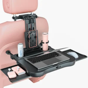 Expandable Car Backseat Desk for Laptop & Dining, with Non-Slip Pad & Device Holder. Perfect for Work/Eating
