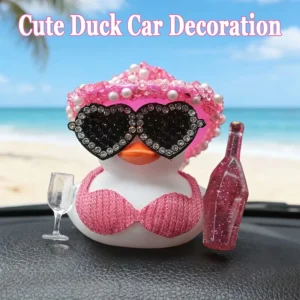 Fashionable and Shiny Little Black Duck, Car Center Console Decoration, Diamond Studded Glasses, and the Rich Duck Series