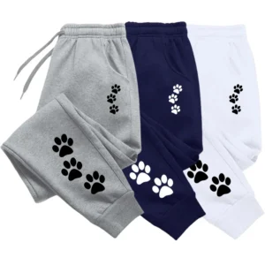 Paw-Print Drawstring Joggers