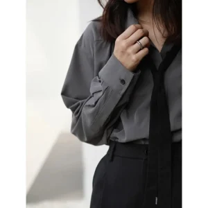 Grey With Black Tie