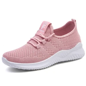 Textured Mesh Lace-Up Casual Sneakers