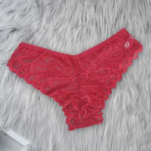 Scalloped Leaf-Lace Brazilian Briefs
