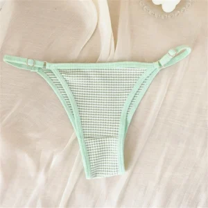Gingham Thong with Adjustable Side Straps