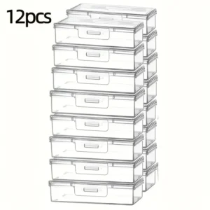 Set of 12 Clear Mini Storage Boxes