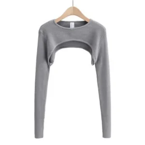 Ultra-Cropped Long-Sleeve Layering Shrug