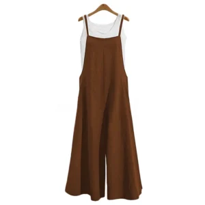 Relaxed Wide-Leg Dungarees with Adjustable Straps