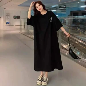 Relaxed Smile-Print T-Shirt Dress