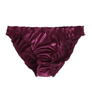Satin-Finish Stretch Briefs with Gathered Edges