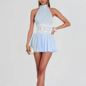 Light Blue With White Lace