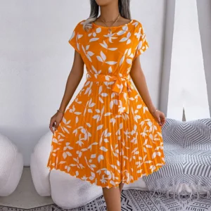 Orange Leaf Print
