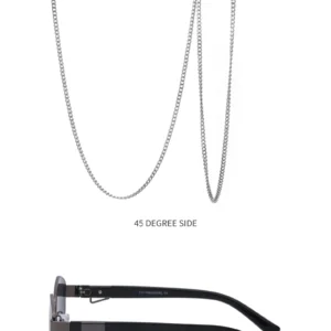 Silver-tone frame, gradient grey lenses / إطار فضي وعدسات رمادية متدرجة