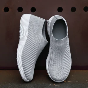 Knit Slip-On Sneakers with Ribbed Soles