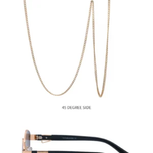 Hexagonal Sunglasses with Fine Chain