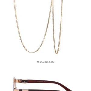 Rose-tone frame, brown lenses / إطار وردي معدني وعدسات بنية