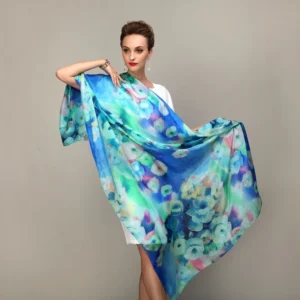 Blue-green Floral Wash