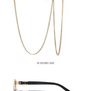Gold-tone frame, green gradient lenses / إطار ذهبي وعدسات خضراء متدرجة