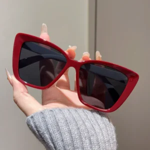 Oversized Angular Cat-Eye Sunglasses