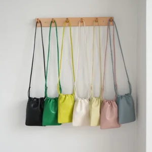 Compact Gathered-Top Crossbody Pouch