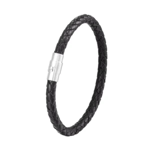 6mm black leather
