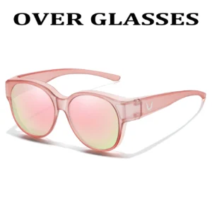 Pink frame, peach mirror lenses / إطار وردي وعدسات خوخية عاكسة
