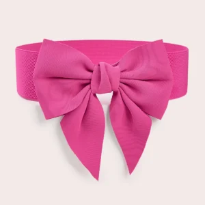 Wide Elastic Waist Belt with Large Bow