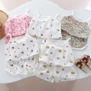 Girls' Cotton Matching Set – Sleeveless
