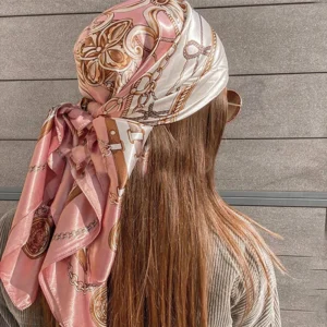Ornamental Print Square Scarf — 90 × 90 cm