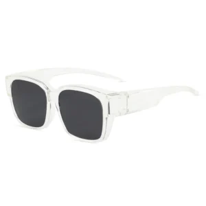 Clear frame, dark lenses / إطار شفاف وعدسات داكنة