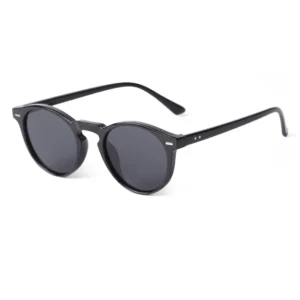 Rounded Retro Sunglasses with Rivet Details