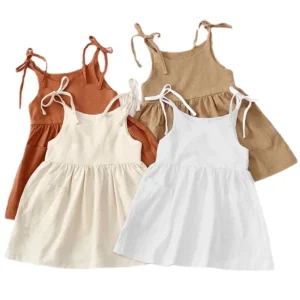Girls' Cotton Dress – Sleeveless