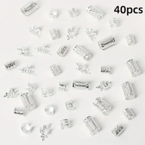Silver tone — 40 pieces / لون فضي — 40 قطعة