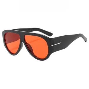 Black frame, orange-red lenses / إطار أسود وعدسات برتقالية حمراء