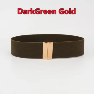 Dark olive, gold-tone clasp / زيتوني داكن بقفل ذهبي اللون