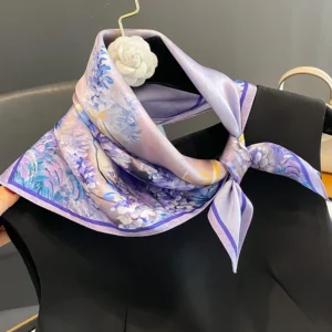 Silk Square Scarf in Floral, Graphic and Plain Designs — 53 cm