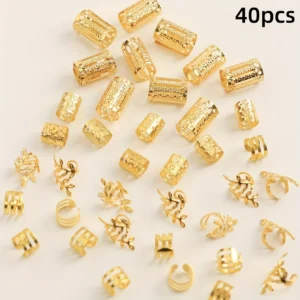 Gold tone — 40 pieces / لون ذهبي — 40 قطعة