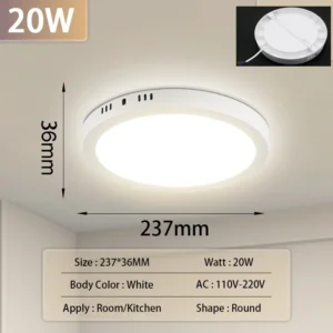 Round White 20W