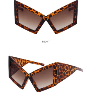 Leopard-pattern frame, brown lenses / إطار بنقشة النمر وعدسات بنية