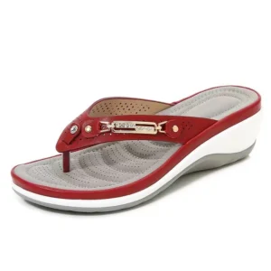 Embellished Toe-Post Wedge Sandals