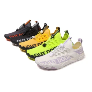 Toggle-Lace Aqua Shoes with Letter Graphics