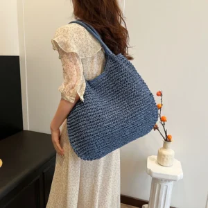 Woven Straw Shoulder Tote