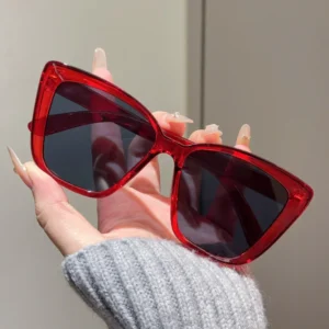 Translucent red frame, grey lenses / إطار أحمر شفاف وعدسات رمادية