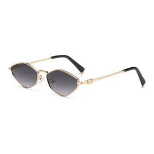 Gold-tone frame, gradient grey lenses / إطار ذهبي وعدسات رمادية متدرجة