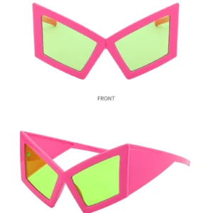 Hot pink frame, green mirror lenses / إطار وردي فاقع وعدسات خضراء عاكسة