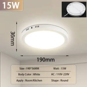 Round White 15W