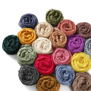 Crinkled Long Scarf — 180 × 85 cm
