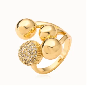 Gold-tone With Stone-set Sphere