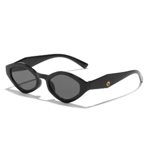 Angular Cat-Eye Sunglasses with Broad Temples