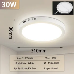 Round White 30W